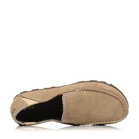 CAT/卡特春夏季杏黄色牛剖层革/合成革/织物男户外休闲鞋休闲装备(Casual)P714832G1EMS49