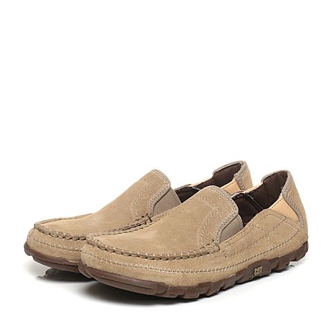 CAT/卡特春夏季杏黄色牛剖层革/合成革/织物男户外休闲鞋休闲装备(Casual)P714832G1EMS49