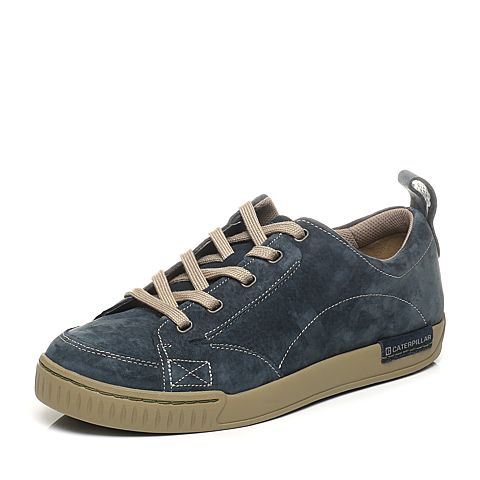 CAT/卡特深蓝色猪皮革/牛剖层革男户外休闲鞋P720075G1EMC71