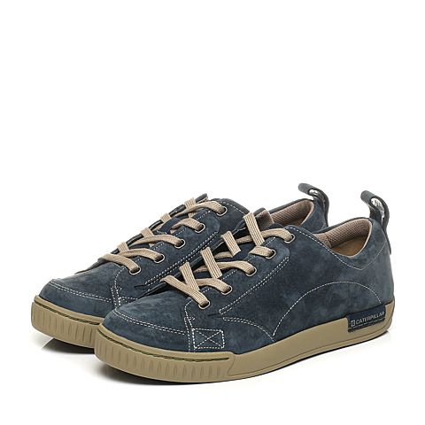 CAT/卡特深蓝色猪皮革/牛剖层革男户外休闲鞋P720075G1EMC71