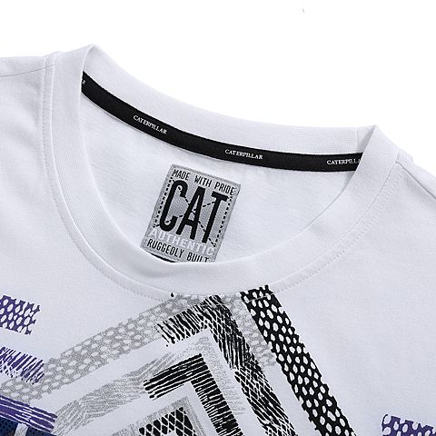 CAT/卡特秋冬款男米白短袖T恤CG4MTSST114A11