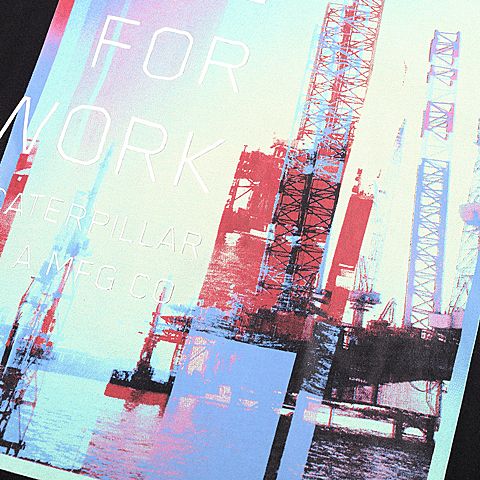 CAT/卡特秋冬款男深黑短袖T恤CG1MTSST136A09