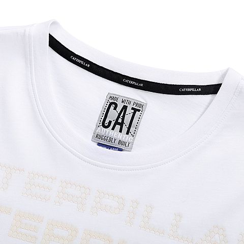 CAT/卡特秋冬款男米白短袖T恤CG4MTSST104A11