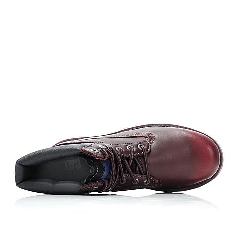 CAT/卡特秋冬酒红色牛皮革/织物/牛剖层革男户外休闲鞋P716717G3BDR27