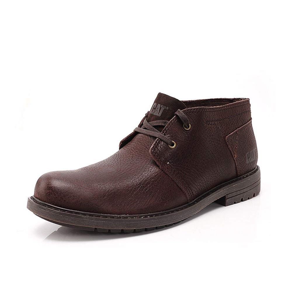 CAT/卡特秋冬咖色牛皮革/织物男户外休闲鞋粗犷装备(Rugged)P720596G3UMR36