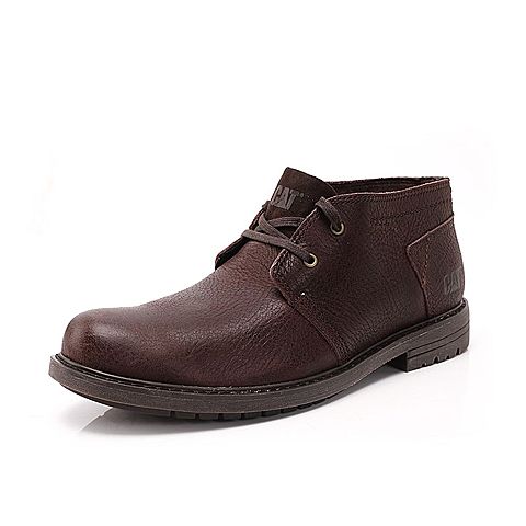 CAT/卡特秋冬咖色牛皮革/织物男户外休闲鞋粗犷装备(Rugged)P720596G3UMR36