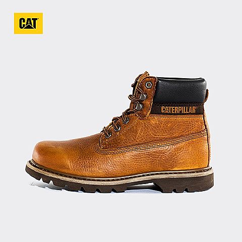 CAT/卡特秋冬浅棕色牛皮/牛剖层革男户外休闲靴粗犷装备P708907G3BDR35