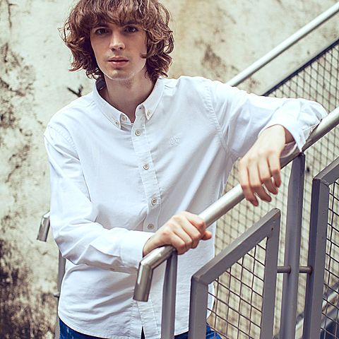 CAT/卡特秋冬款男装白色长袖衬衣CG5MSLSS408P10