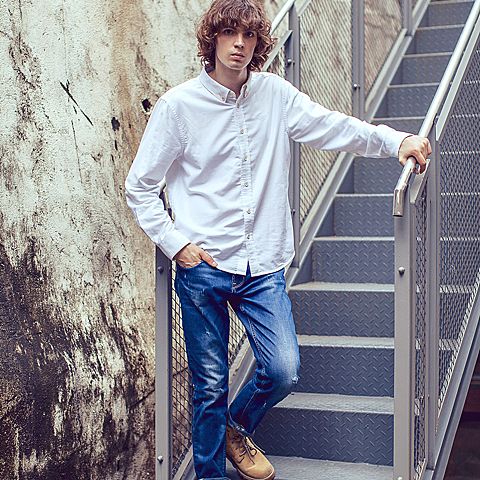 CAT/卡特秋冬款男装白色长袖衬衣CG5MSLSS408P10