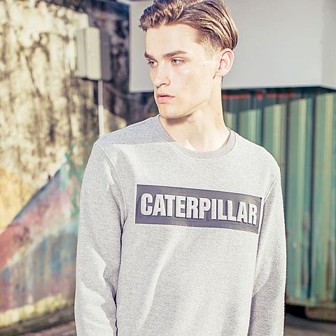 CAT/卡特秋冬款男装浅花灰卫衣套衫CG6MKLSO187C16