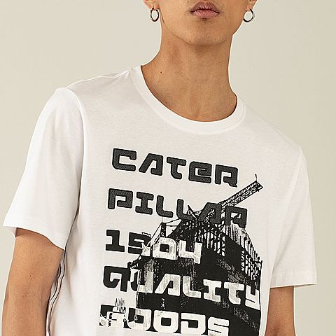 CAT/卡特春夏款男装白色短袖T恤CH1MTSST102B10