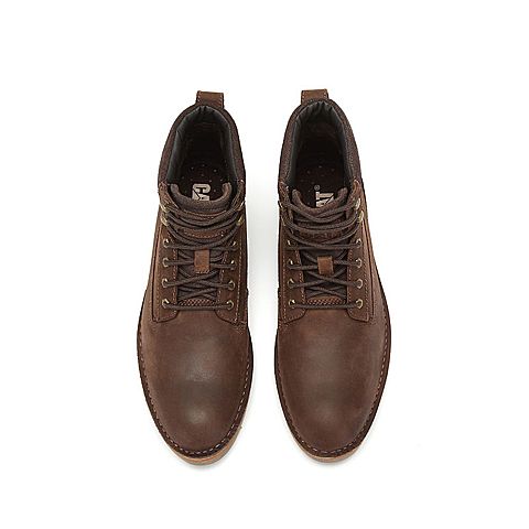 CAT卡特秋冬款咖色牛皮革男子休闲靴P719092H3WDR31