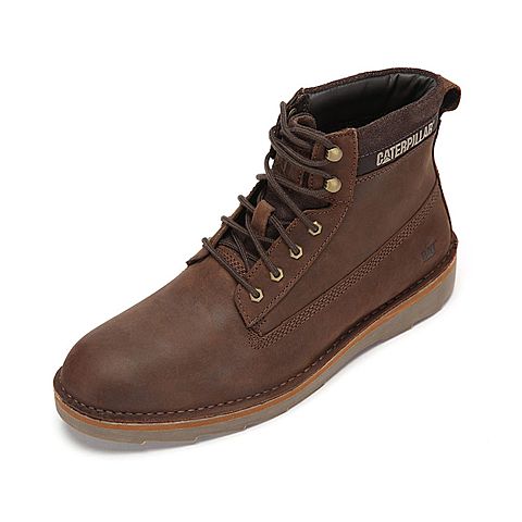 CAT卡特秋冬款咖色牛皮革男子休闲靴P719092H3WDR31