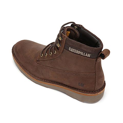 CAT卡特秋冬款咖色牛皮革男子休闲靴P719092H3WDR31