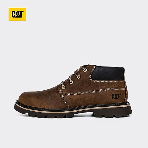 CAT/卡特春夏新款棕色牛皮革/牛剖层革/合成革男子休闲靴P723227I1BDC36