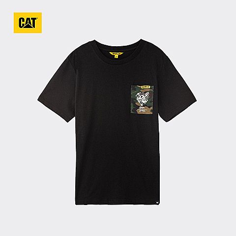 CAT/卡特春夏款男士黑色短袖T恤CI1TSN1537GC09