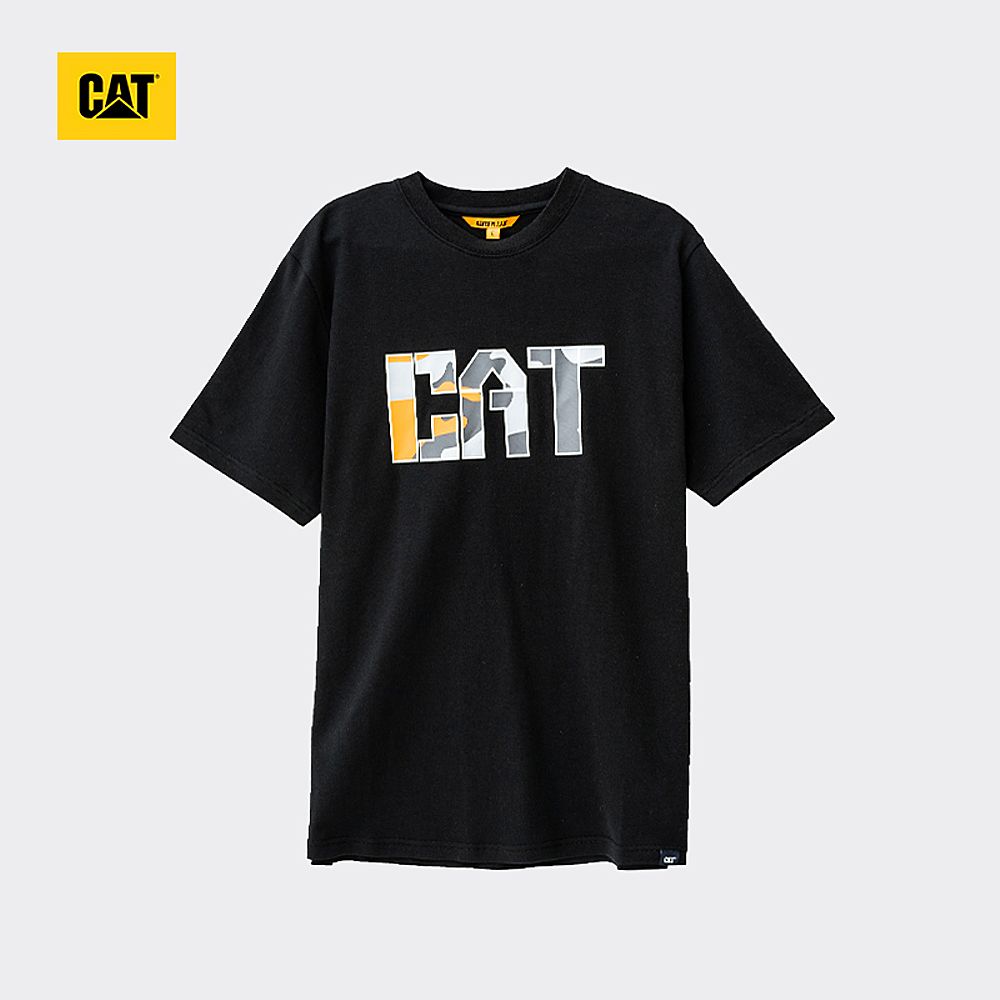 CAT卡特春夏款男式黑色印花短袖T恤CI1TSN1502GC09