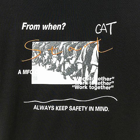 CAT/卡特春夏新款男黑色短袖T恤CJ1TSP16031