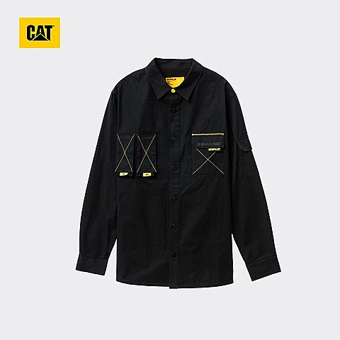 CAT/卡特春夏新款男黑色长袖衬衣CJ1SHP50051