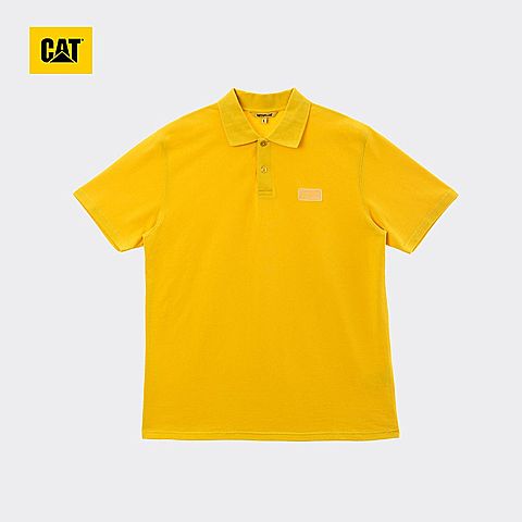CAT/卡特春夏新款男黄色短袖翻领T恤CJ1POP16481