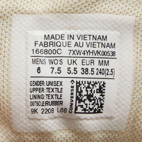 CONVERSE/匡威 2024年新款中性Chuck Taylor SEASONAL高帮系带帆布鞋/硫化鞋166800C（延续款）