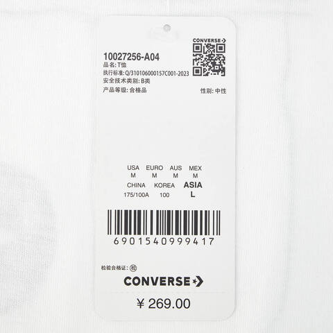converse匡威2024中性短袖T恤10027256-A04