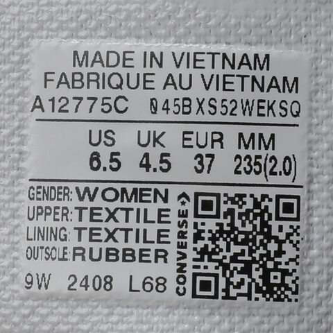 converse匡威2024女子高帮系带Chuck Taylor SEASONAL帆布鞋/硫化鞋A12775C