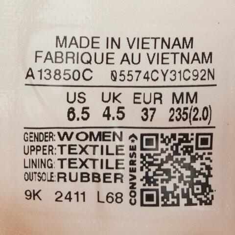 converse匡威2025女子女子-高帮系带-粉Chuck Taylor 70S SEASONALA13850C