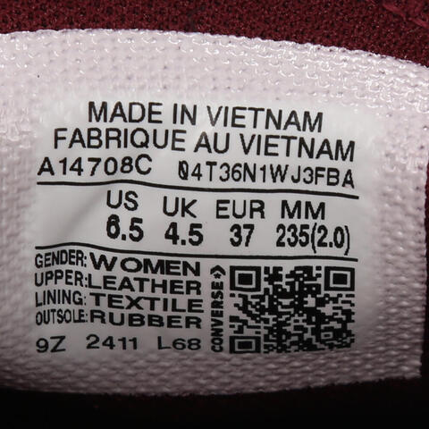 converse匡威2025女子女子-低帮系带-红Chuck Taylor SEASONALA14708C