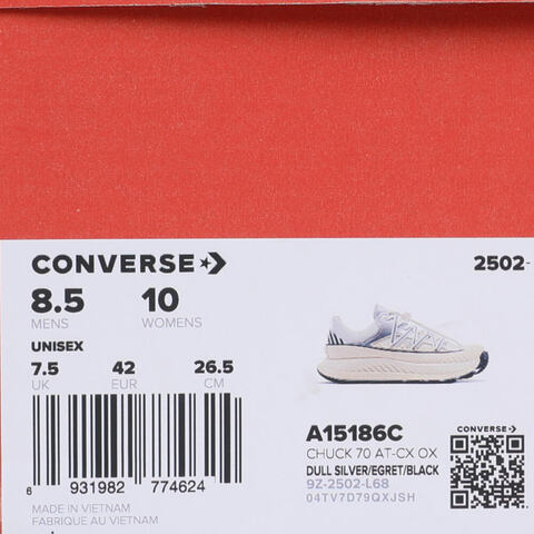 converse匡威2025男子男子-低帮系带-银Chuck Taylor 70S SEASONALA15186C