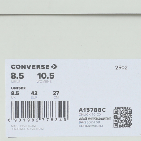 converse匡威2025男子男子-低帮系带-白Chuck Taylor 70S SEASONALA15788C