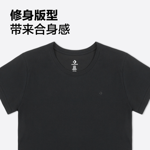 converse匡威2025女子女子-针织无领短T-黑针织无领短T10028335-A01