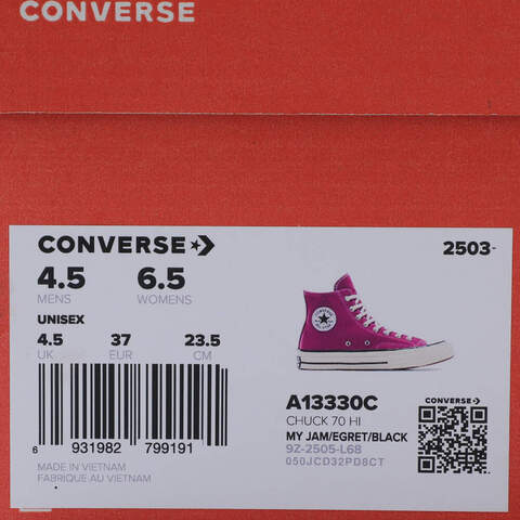 converse匡威2025中性中性-高帮系带-紫Chuck Taylor 70S SEASONALA13330C