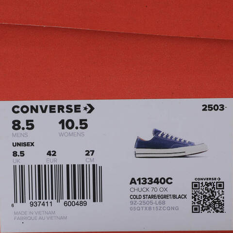 converse匡威2025中性中性-低帮系带-紫Chuck Taylor 70S SEASONALA13340C