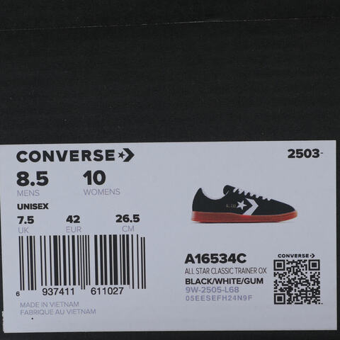 converse匡威2025男子男子-低帮系带-黑Chuck Taylor SEASONALA16534C