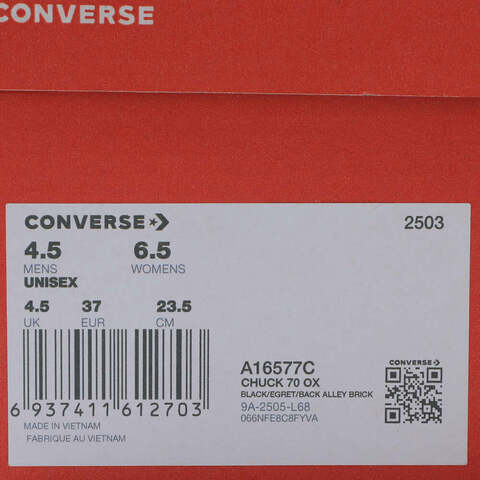 converse匡威2025女子女子-低帮系带-黑Chuck Taylor 70S SEASONALA16577C