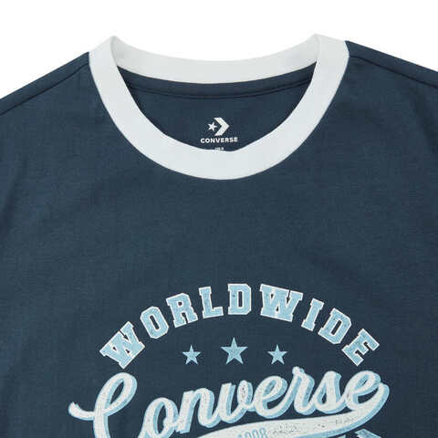 converse匡威2025女子女子-针织无领短T-蓝针织无领短TWCH710-BFK