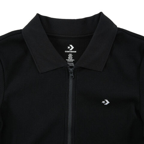 converse匡威2025女子女子-针织有领短T-黑针织有领短TWCH669-023