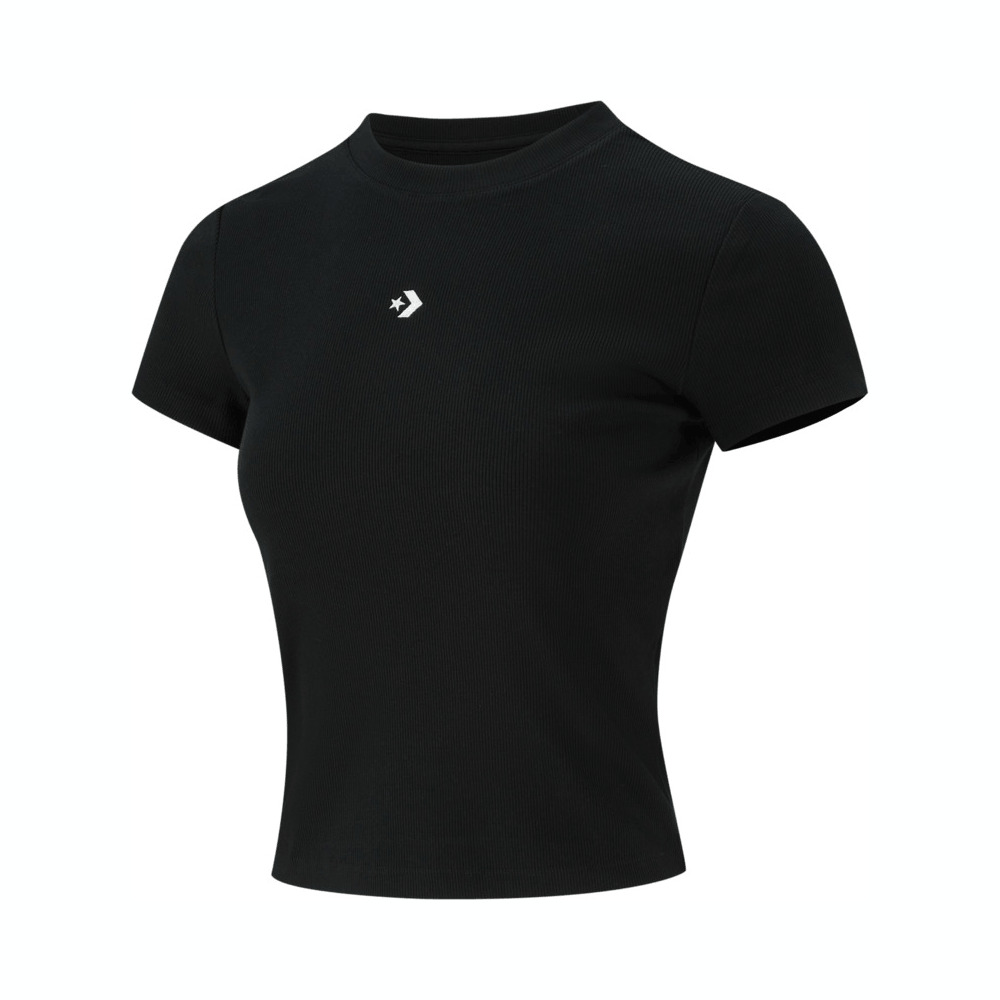 converse匡威2025女子女子-针织无领短T-黑针织无领短TWCH663-023
