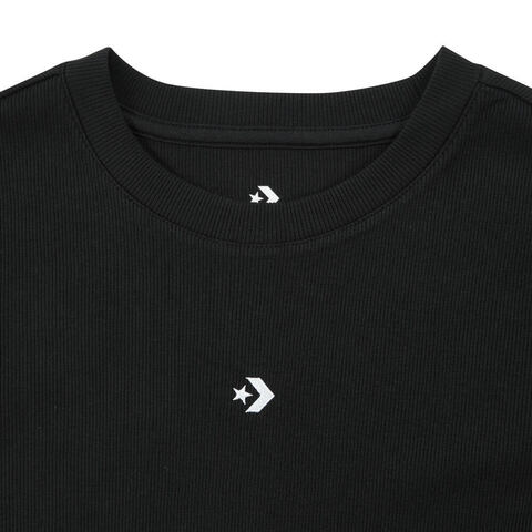 converse匡威2025女子女子-针织无领短T-黑针织无领短TWCH663-023