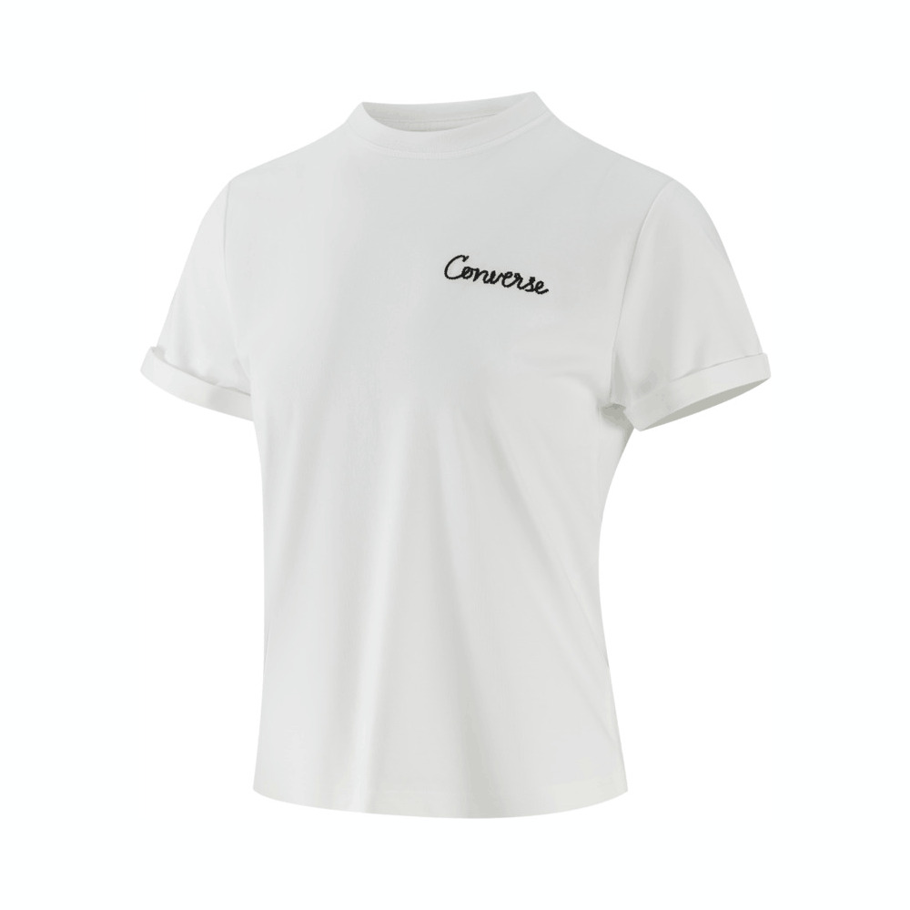 converse匡威2025女子女子-针织无领短T-白针织无领短TWCH664-001