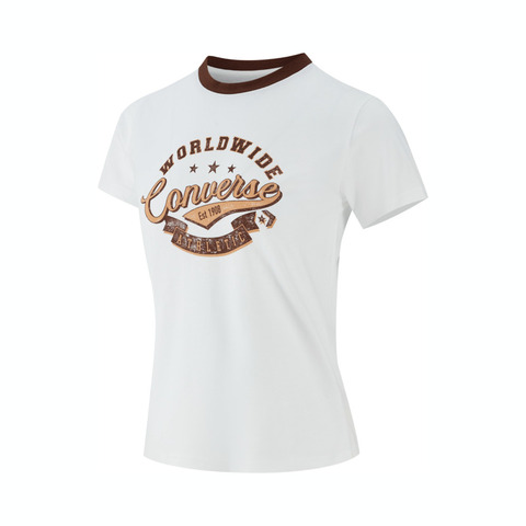 converse匡威2025女子女子-针织无领短T-白针织无领短TWCH710-001