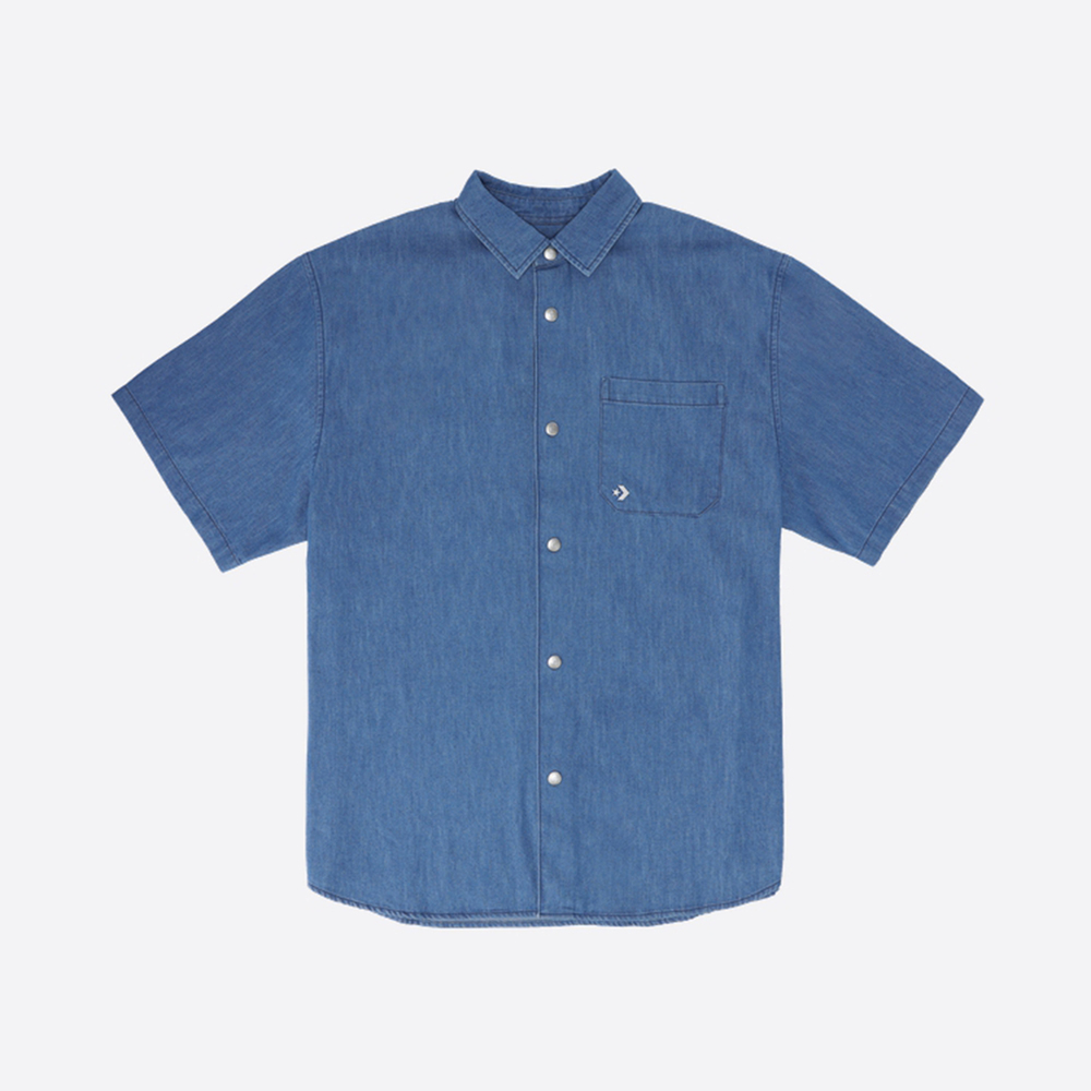 converse匡威2025男子男子-梭织有领短T-蓝梭织有领短TMCH628-UHA