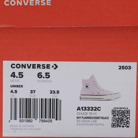 converse匡威2025中性中性-高帮系带-粉Chuck Taylor 70S SEASONALA13332C