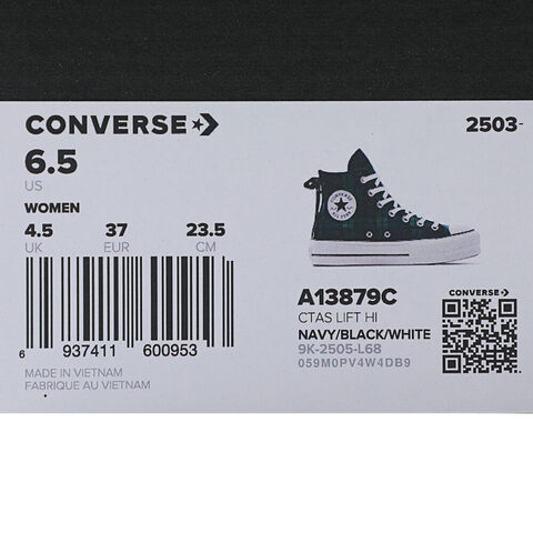 converse匡威2025女子女子-高帮系带-蓝Chuck Taylor SEASONALA13879C