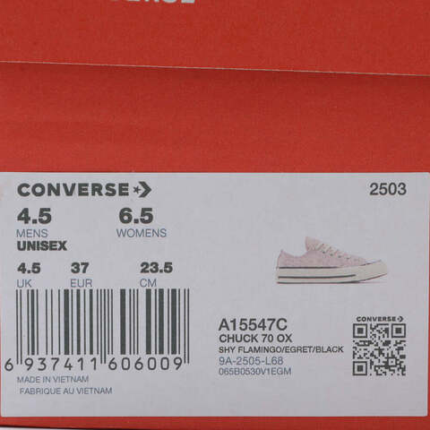 converse匡威2025女子女子-低帮系带-粉Chuck Taylor 70S SEASONALA15547C
