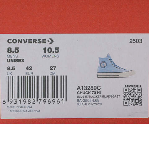 converse匡威2025男子男子-高帮系带-蓝Chuck Taylor 70S SEASONALA13289C