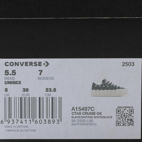 converse匡威2025女子女子-低帮系带-黑Chuck Taylor SEASONALA15497C