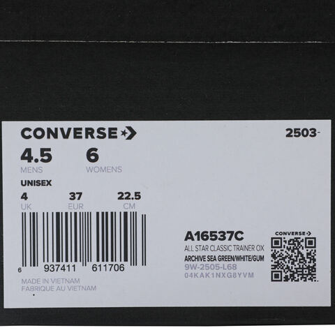 converse匡威2025男子男子-低帮系带-绿Chuck Taylor SEASONALA16537C