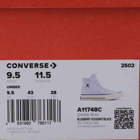 converse匡威2025中性中性-高帮系带-蓝Chuck Taylor 70S SEASONALA11748C